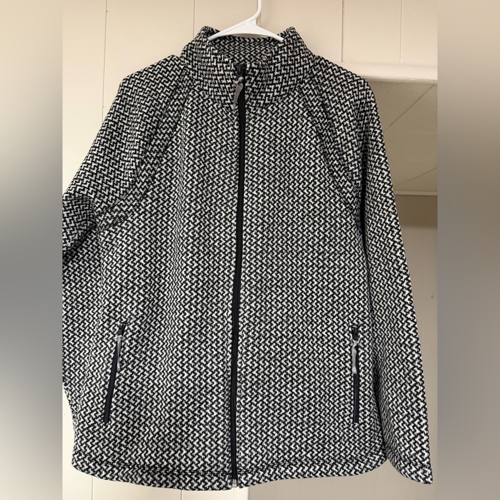 T by Talbots Black and White Knit Jacket